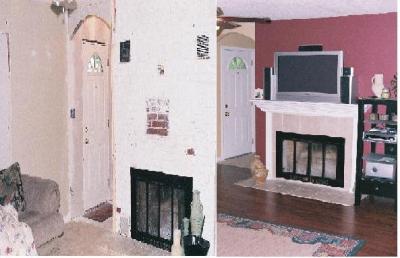 out with the old and in with the modern fireplace